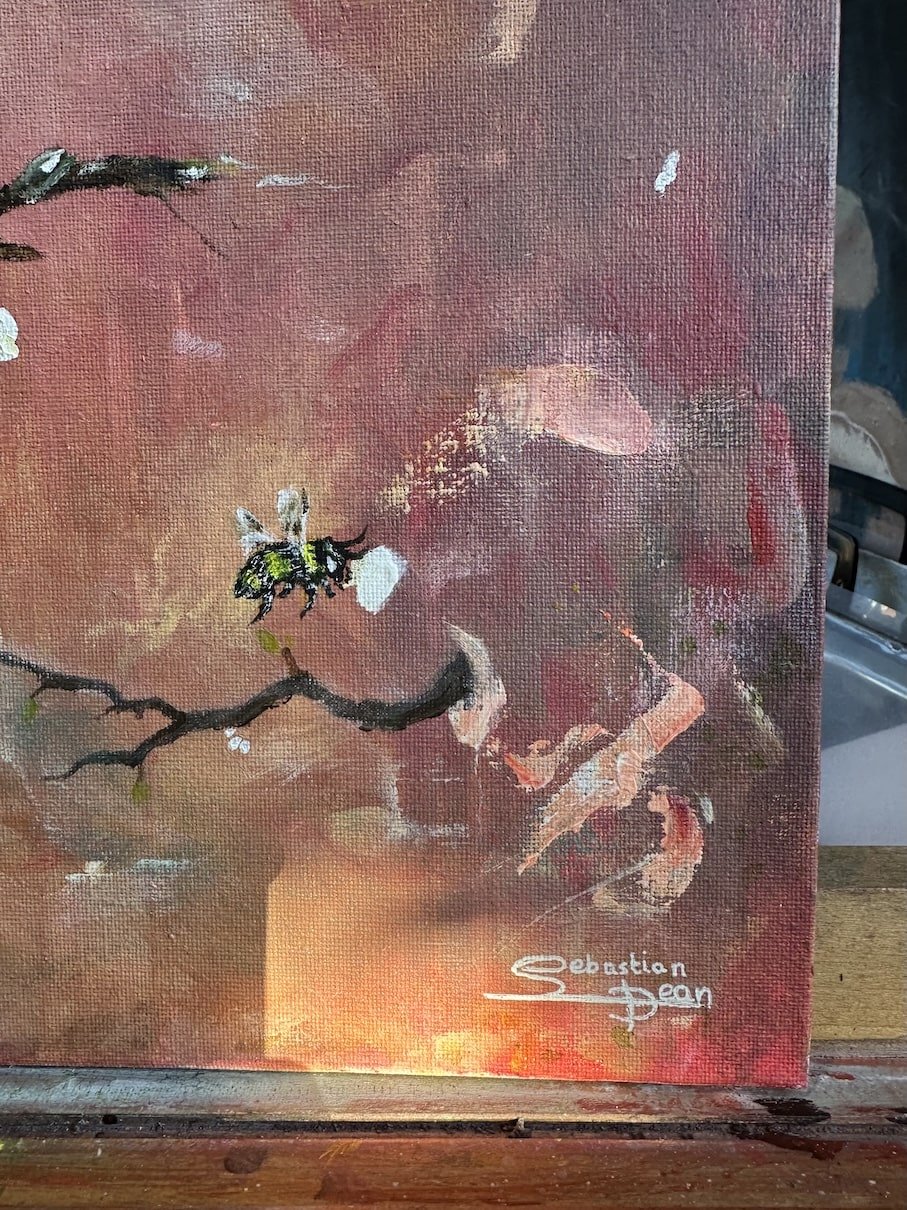 Humble Bumble | Original Acrylic Painting On Board | A2 Size - Image 3