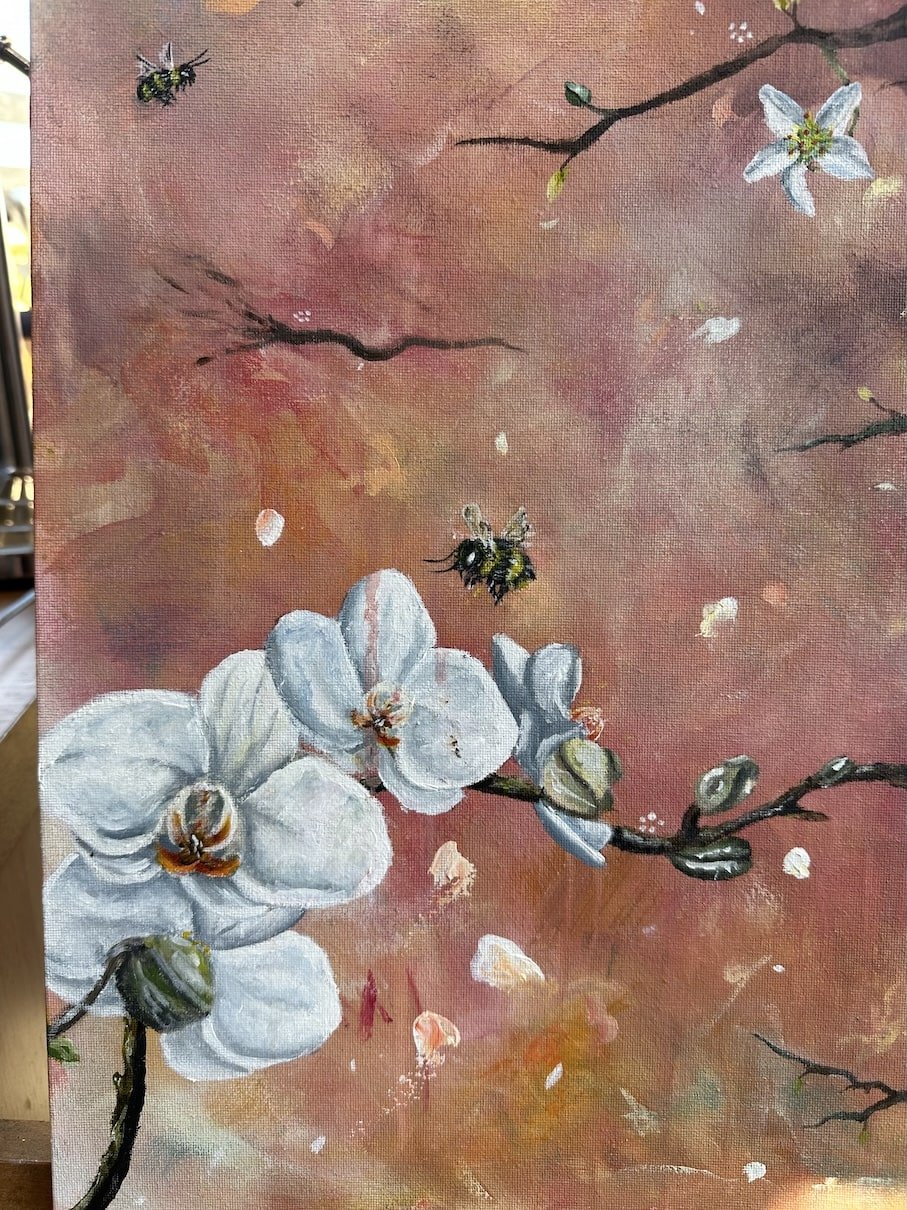 Humble Bumble | Original Acrylic Painting On Board | A2 Size - Image 4